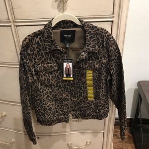 Cheetah print denim jacket
